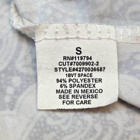 One World Women's Dress Small S Gray White Long Sleeves Sun Misses Size 4 6 - Picture 5 of 7